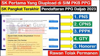 PENTING! SK Pengangkatan Pertama dan SK Pangkat Terakhir Yang Diupload di SIM PKB PPG 2023