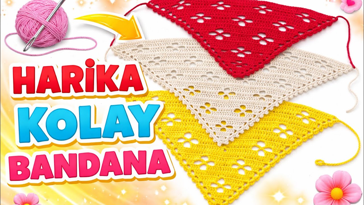 2026’nın En Popüler Bandana Örgüsü!  ♥️🤍💛Trend Bandana 🧶 Detaylı anlatım.
