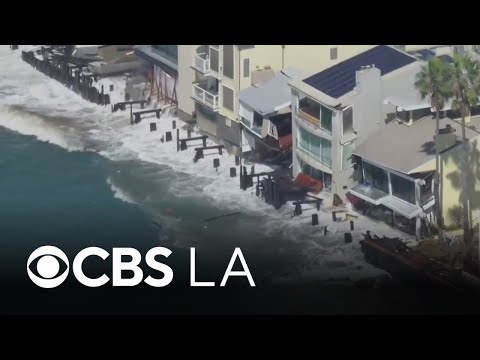 Waves weaken after causing destruction along Long Beach coast