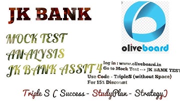MOCK TEST ANALYSIS - JK BANK ASSISTANT 4- How to improve +15 Marks in FINAL EXAM
