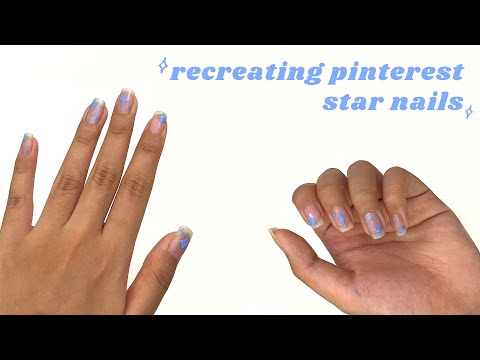 recreating aesthetic pinterest star nails at home✨