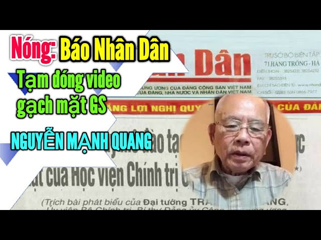 Nong Bao Nhan Dan Ä'a Ä'ong Video Gáº¡ch Máº·t Gs Nguyá»…n Máº¡nh Quang Youtube