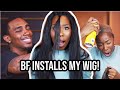 Boyfriend Installs & Styles My Lace Wig Challenge Ft. Wondess Hair | #VLOGMAS DAY 1