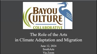The Role of the Arts in Climate Adaptation and Migration
