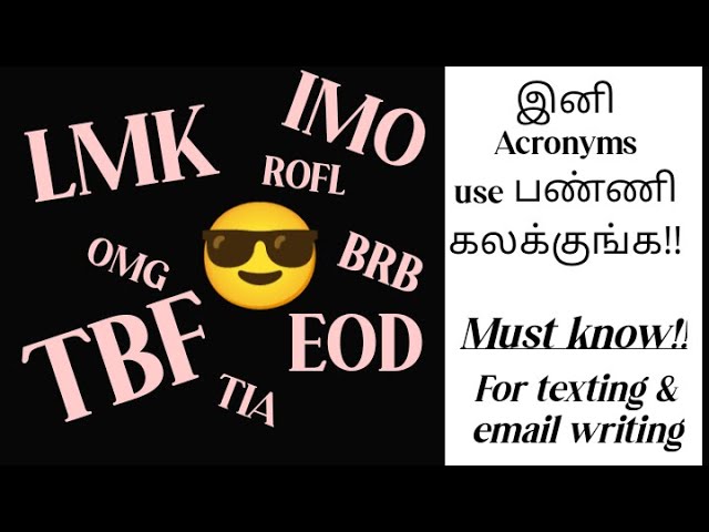 Slang acronyms, Whatsapp chat trendy short forms