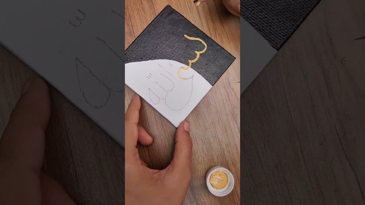 Easy Arabic Calligraphy 'Bismillah' # #art #calligraphylattering #artshorts