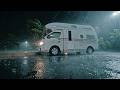 [Heavy Rain Car Camping] Bomb cyclone. Highway. Hiace camper van.