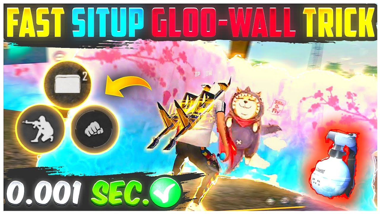 Free Fire Sit Up Gloo Wall Trick 🔥 2 Finger | Fastest Gloo Wall Trick 👽| Raistar Gloo Wall Trick |