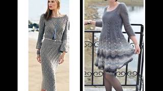 PLETENA MODA.Скромное серое вязаное платье.(crochet) PLETENA MODA.Скромное серое вязаное платье.(crochet)