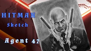 Hitman Sketch || Agent 47 ,Hitman absolution Time lapse drawing