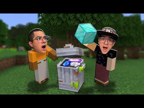 WE FOUND A MYSTERIOUS TRASH CAN THAT EATS EVERYTHING IN MINECRAFT!