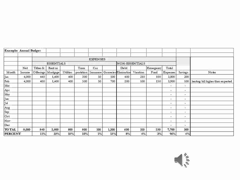 tracking annual financial goals using an excel spreadsheet