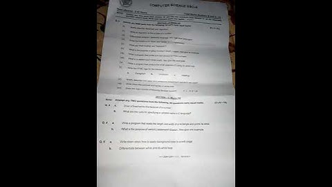 Fbise Computer Science SSC  2 Supplementary past paper 2023