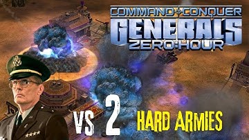 C&C Generals Zero Hour - USA Laser General vs 2 - Hard Armies