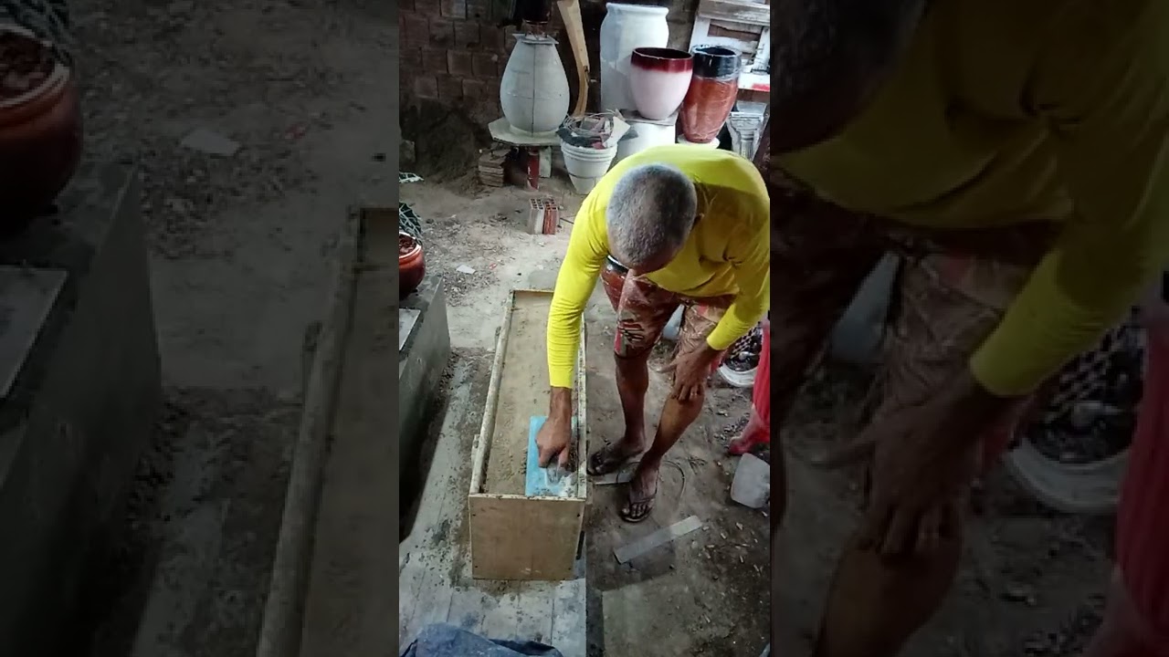 jardineira de cimento parte1 (molde de areia).