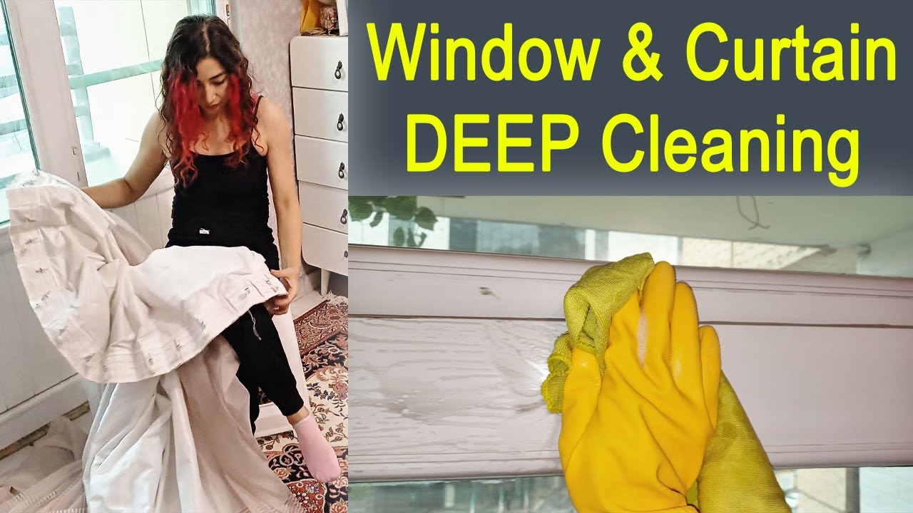 Deep Cleaning Bedroom Curtains & Windows | Satisfying Wash & Shine Routine