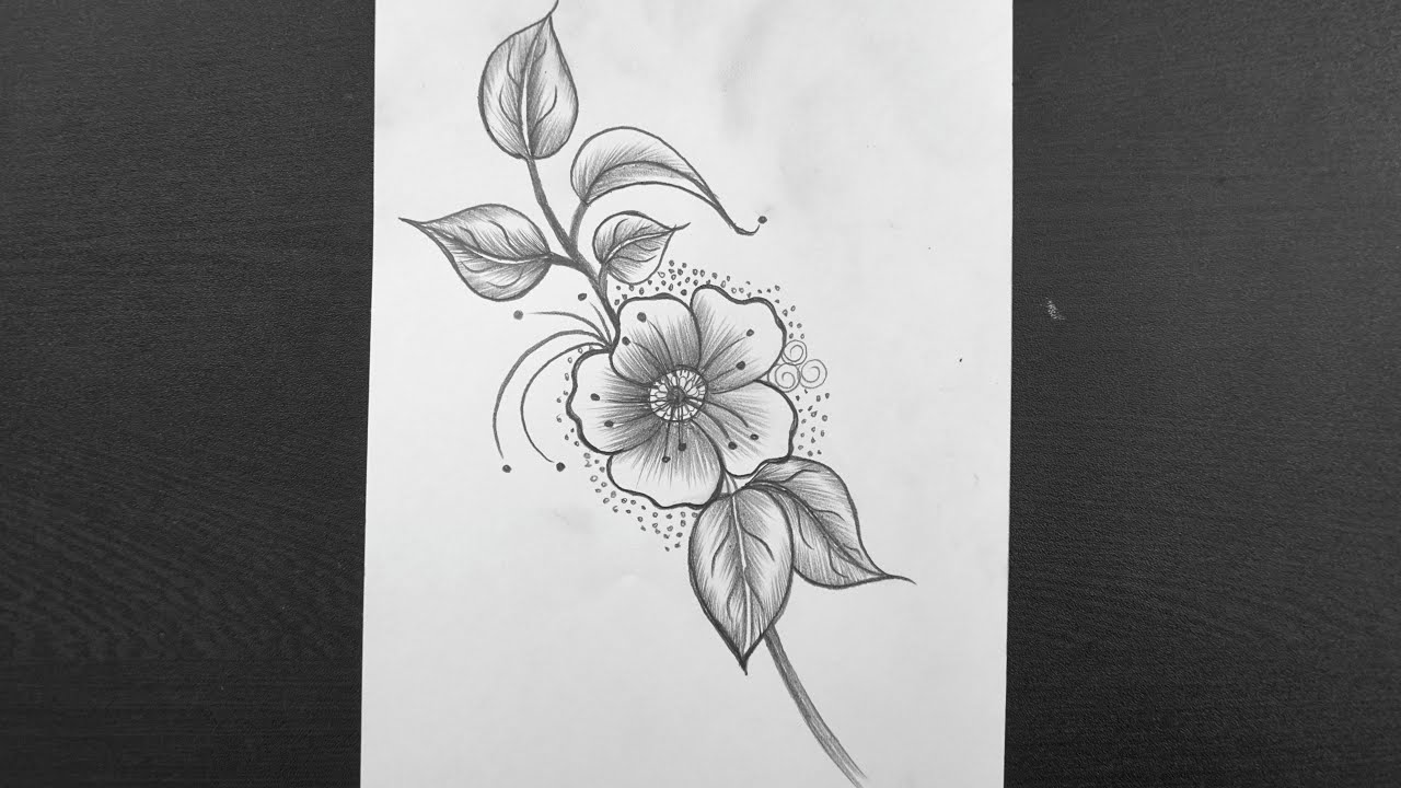 How To Draw A Flower Easy Pencil Drawing Beautiful Flower Drawing 