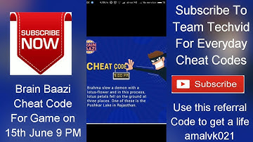 BRAIN BAAZI SOCIAL MEDIA CHEAT CODE FOR GAME ON 15TH JUNE 9 PM