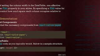 How to Effectively Change the Width of Table Columns in React Native Paper DataTable