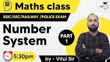 Maths Class for ESIC /SSC /RAILWAY/ Police Exam - Number System Maths Class Part 1 | By Vitul Sir