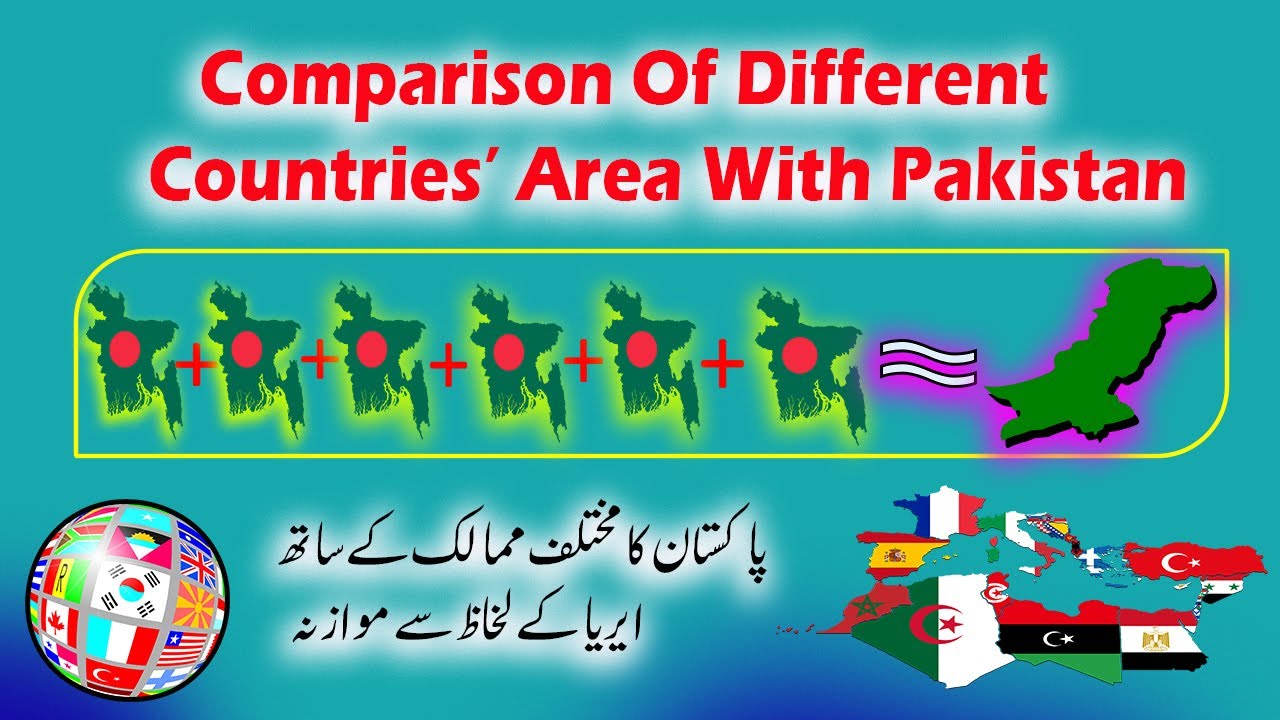 Comparison of different countries' area with Pakistan|| پاکستان اور ...