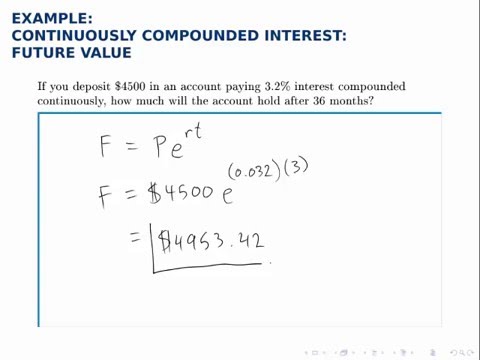 Continuous compound interest formula