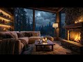 Cozy Rainy Forest Cabin with Fireplace Sounds | Relaxing Night Ambience for Sleep and Study