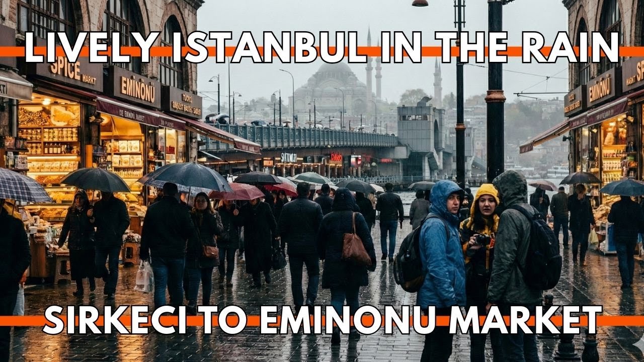Istanbul Turkey 2026 4K Walking Tour | Eminönü & Sirkeci in Heavy Rain Spice Bazaar, Streets &Crowds