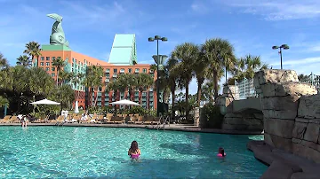 Walt Disney World Swan & Dolphin Pools, Beach - Grotto Pool, Water Slide POV, Jacuzzis, Swan Boats