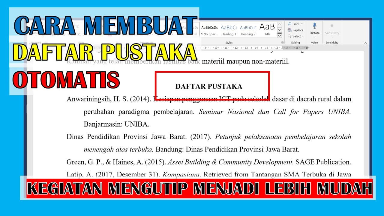 Cara Membuat Sintesis Dan Daftar Pustaka Otomatis (Part 2) - Youtube