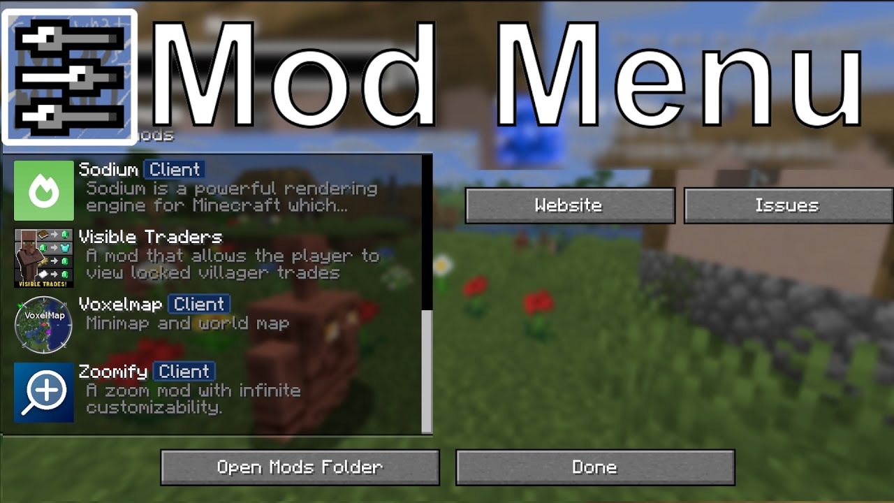 Мод-меню для Minecraft 1.21+