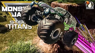 Monster Jam Steel Titans Let's Play - Dominating with Grave Digger Overcast! 💀🚛