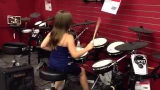 Isabel Alicia on the drums
