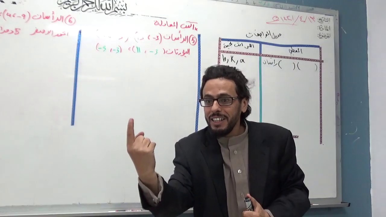 القطع الناقص اعطيك الخصائص وتعطيني المعادلة