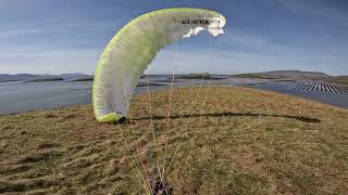 Paramotor crash onto island