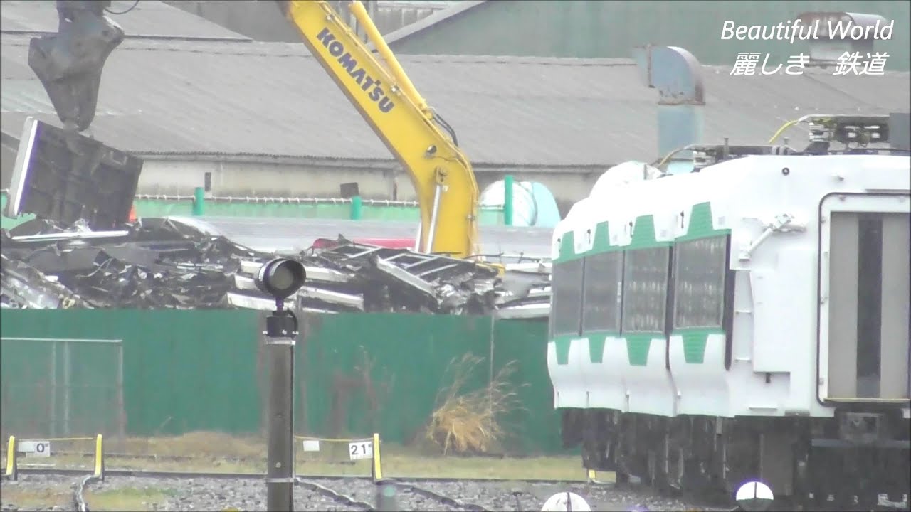 週末にも解体進むE217系Y-43編成！ﾊｲﾍﾟｰｽで解体に 2021.4.17 JR長野