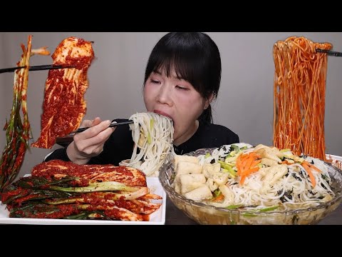 매운먹방♡ 망향비빔국수가 이런 맛이었군요~☺️비빔국수, 잔치국수, 실비김치, 실비파김치, 매운, 국수, 김치, 먹방. mukbang, spicy, kimchi, noodles.