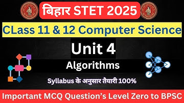 Bihar STET 2025 | Computer Science Imp MCQ || Topic :- Algorithms || Unit 4 #biharstet2025