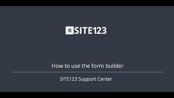 SITE123 - How to use the form builder