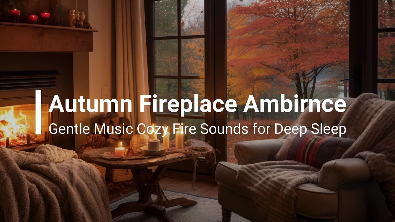 Autumn Fireplace Ambience | Gentle Music & Cozy Fire Sounds for Deep Sleep