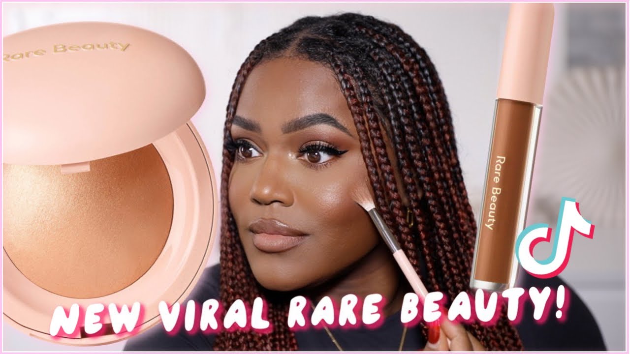 TRYING TIK TOK VIRAL RARE BEAUTY Under Eye Brightener + Positive Light  Silky Touch Highlighter 