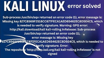 Fix Kali Linux GPG Key Error (Missing Key 827C8569F2518CC6)