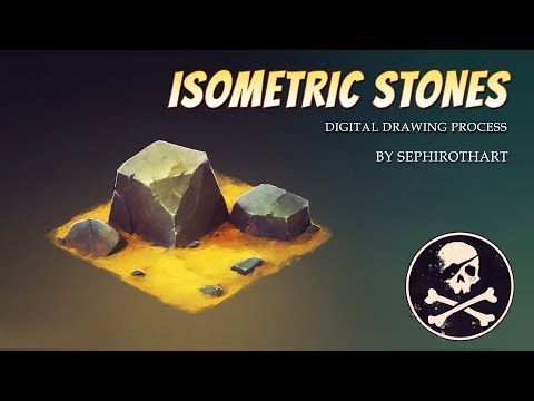 Drawing isometric Stones ● Digital Drawing Process ● Photoshop [ SephirothArt ]