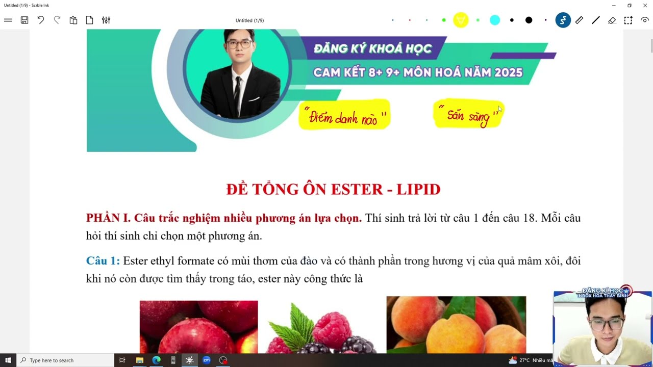ĐỀ TỔNG ÔN KIẾN THỨC VỀ ESTER - LIPID (ĐỀ SỐ 1)