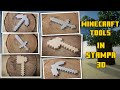 Costruiamo in 3D spada, ascia e piccone di Minecraft - Minecraft tools in 3D