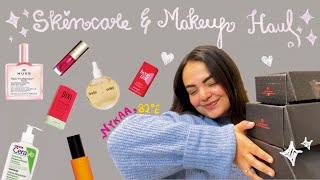 Make up & skincare haul 🎀 Nykaa pink friday sale, 82E, Benefit, Clarins, CeraVe, Nuxe, Indewild 🛍️