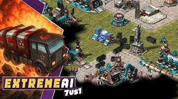 EXTREME AI vs DEMOLITION TRUCKS Battle in Red Alert 2