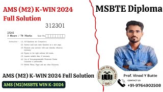 MSBTE AMS(M2)312301 K- Win- 2024 Full  Solution