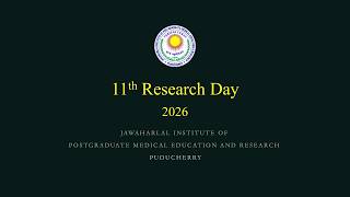 11th Research Day 2026 | JIPMER Puducherry | Research Day Program