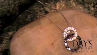 Black and White Diamond Circle Necklace in White Gold